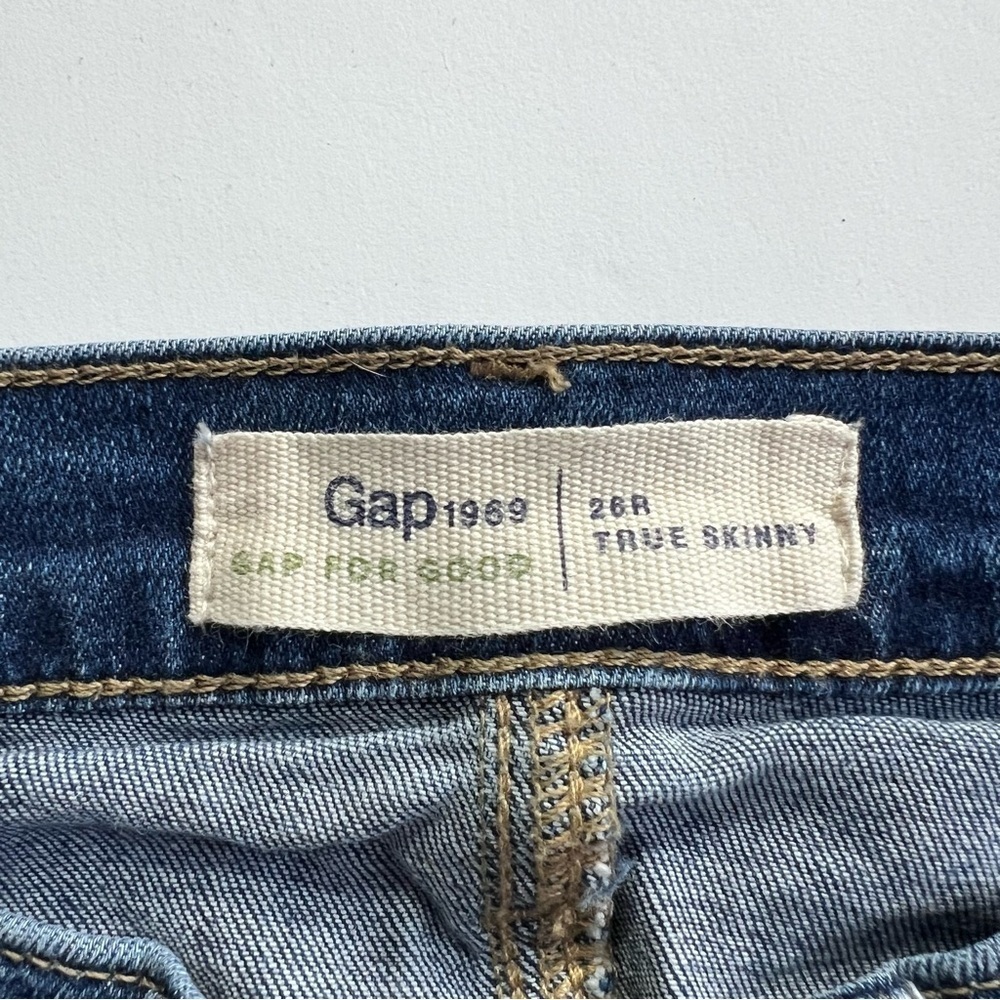 GAP Gold Distressed True Skinny Jeans size 26R - Picture 7 of 12